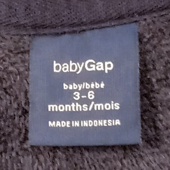 Baby GAP Navy Blue  Zipper Front Hoodie Sweater 3-6M - Picture 3 of 4